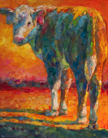 Shannon Ford Artist wins 3rd place at Calgary Stampede Art Show Oil Division with Hereford Calf Painting